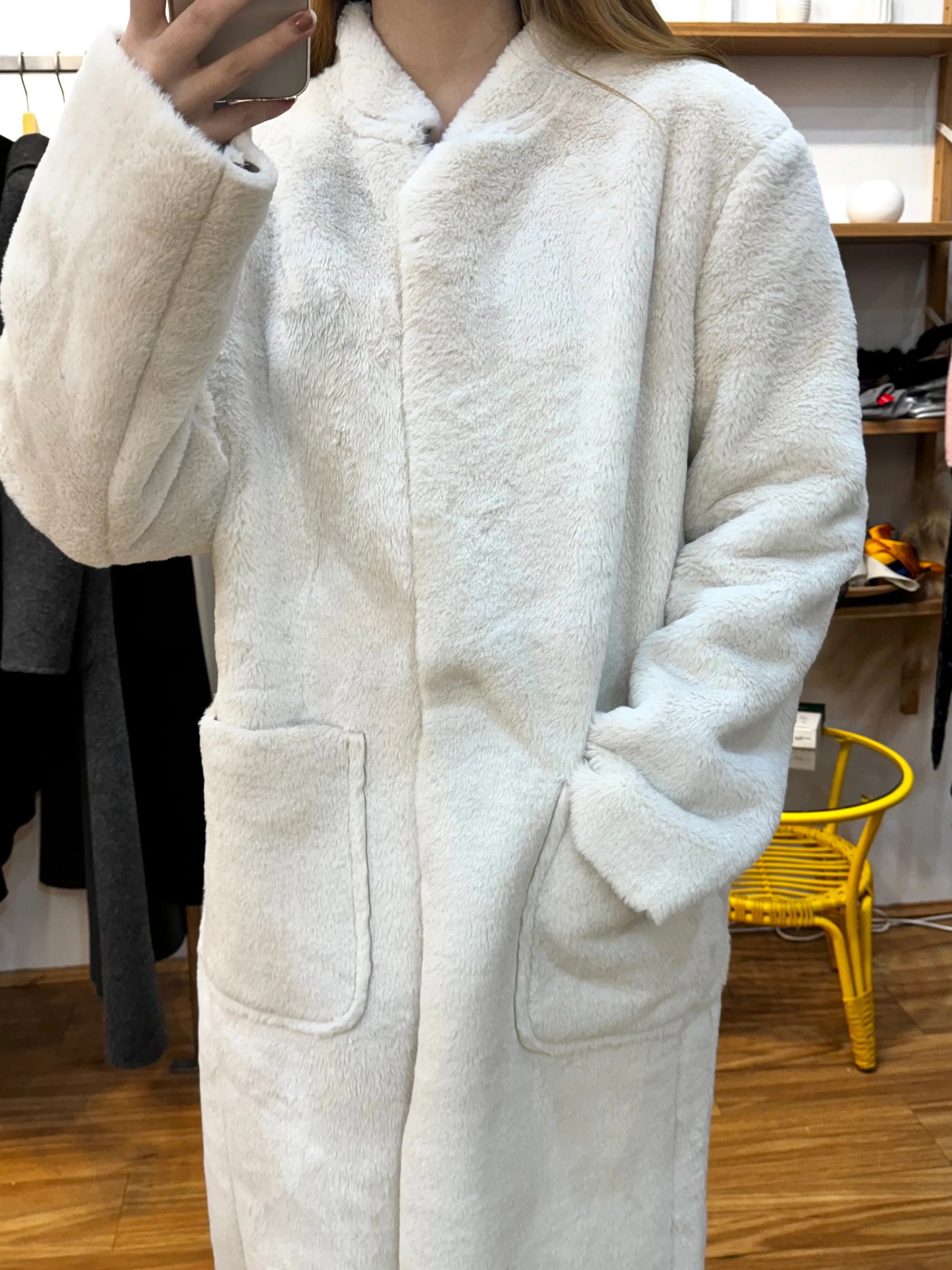 Snowy Plush Overcoat