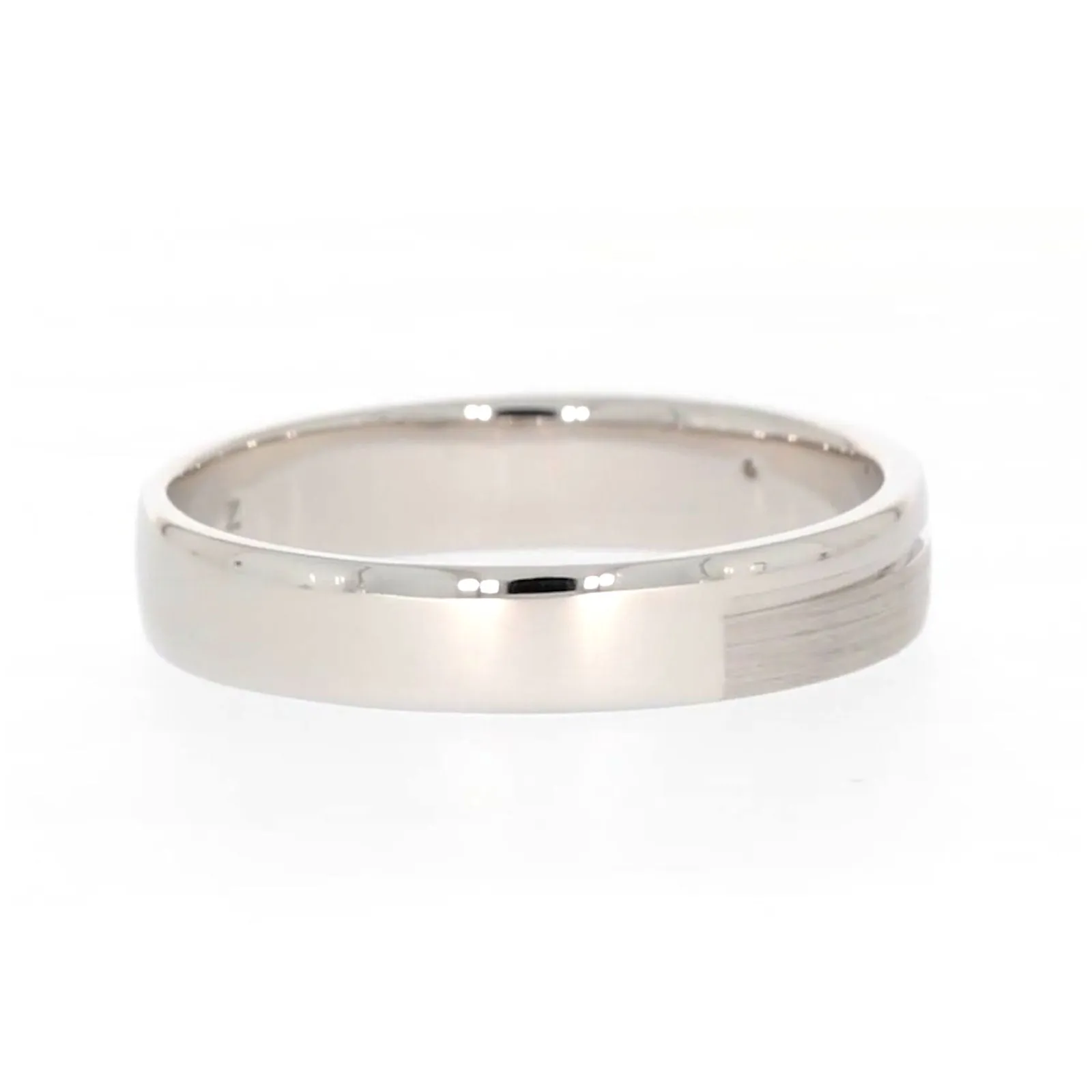 Sterling Silver Diamond Set Single Line Mens Ring