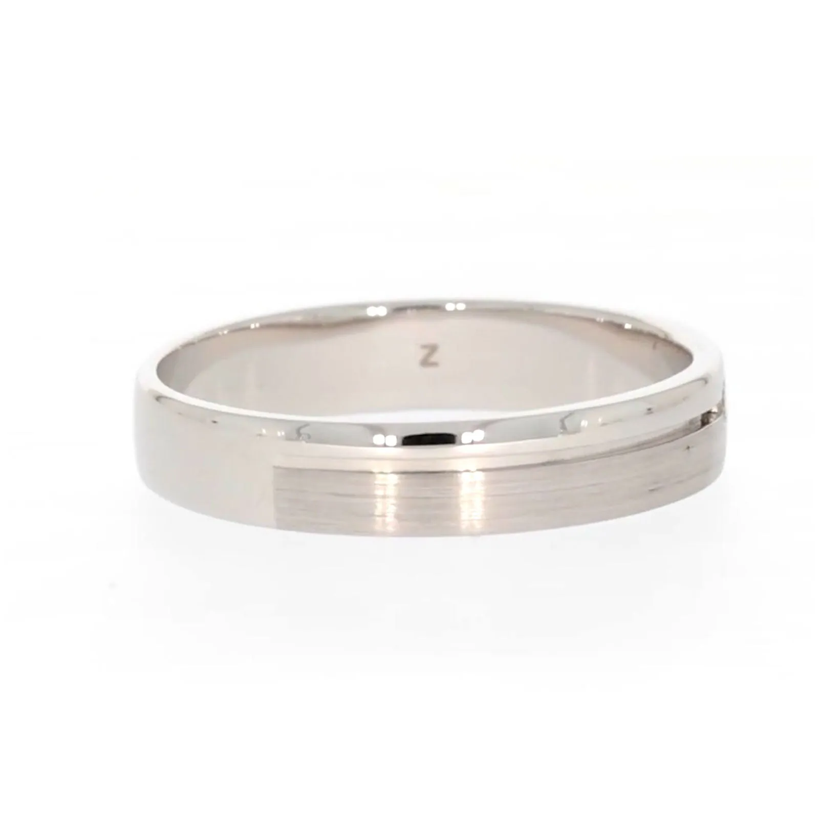 Sterling Silver Diamond Set Single Line Mens Ring