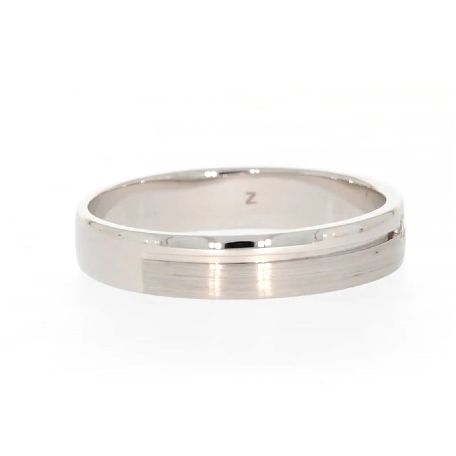 Sterling Silver Diamond Set Single Line Mens Ring