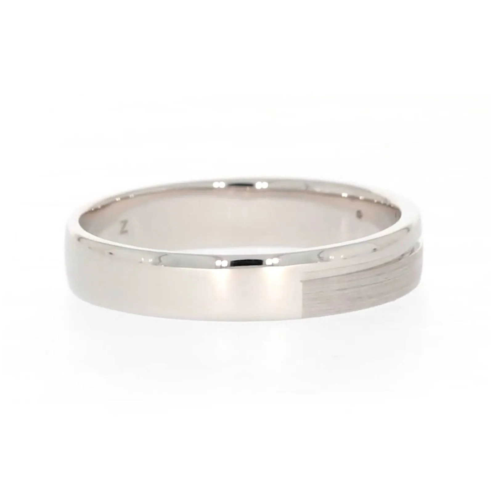 Sterling Silver Diamond Set Single Line Mens Ring