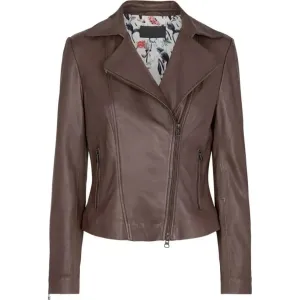 Stylish Amber Women's Brown Biker Jacket Ultimate Blend of Fashion and Function