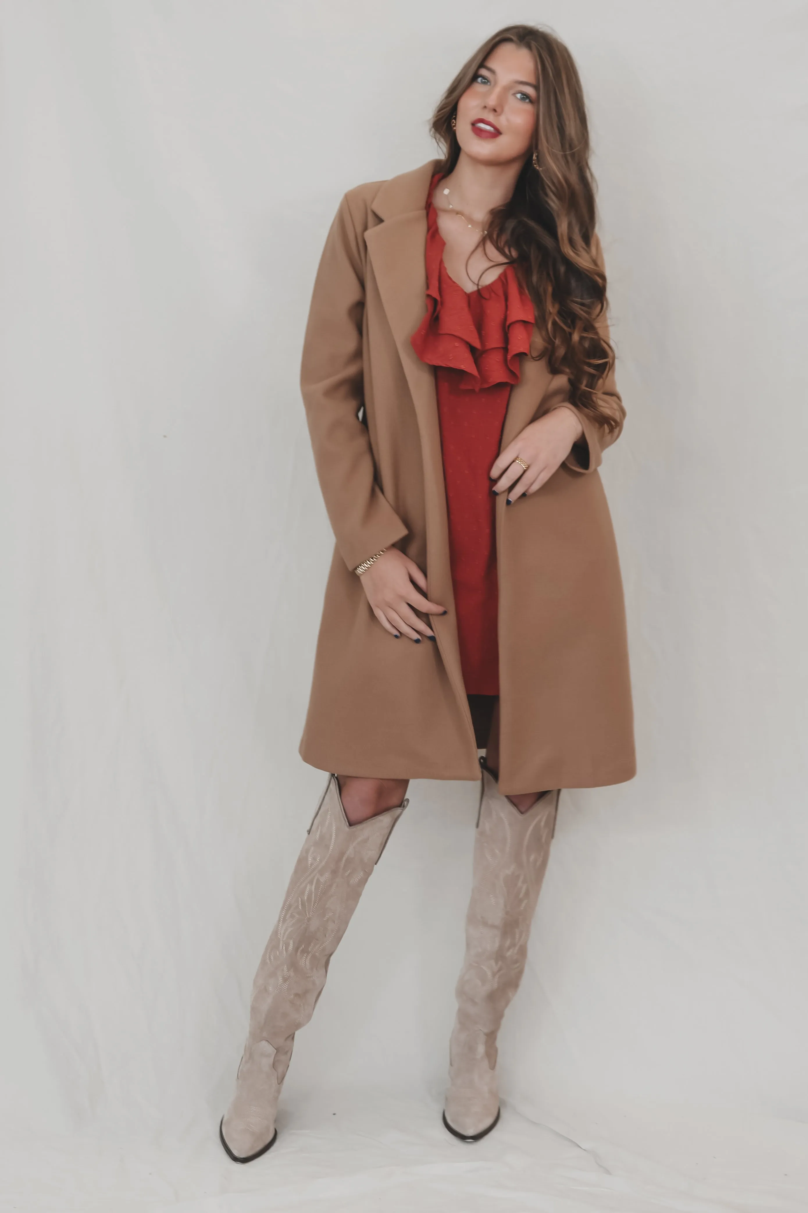 Talk About Feelings Taupe Long Coat