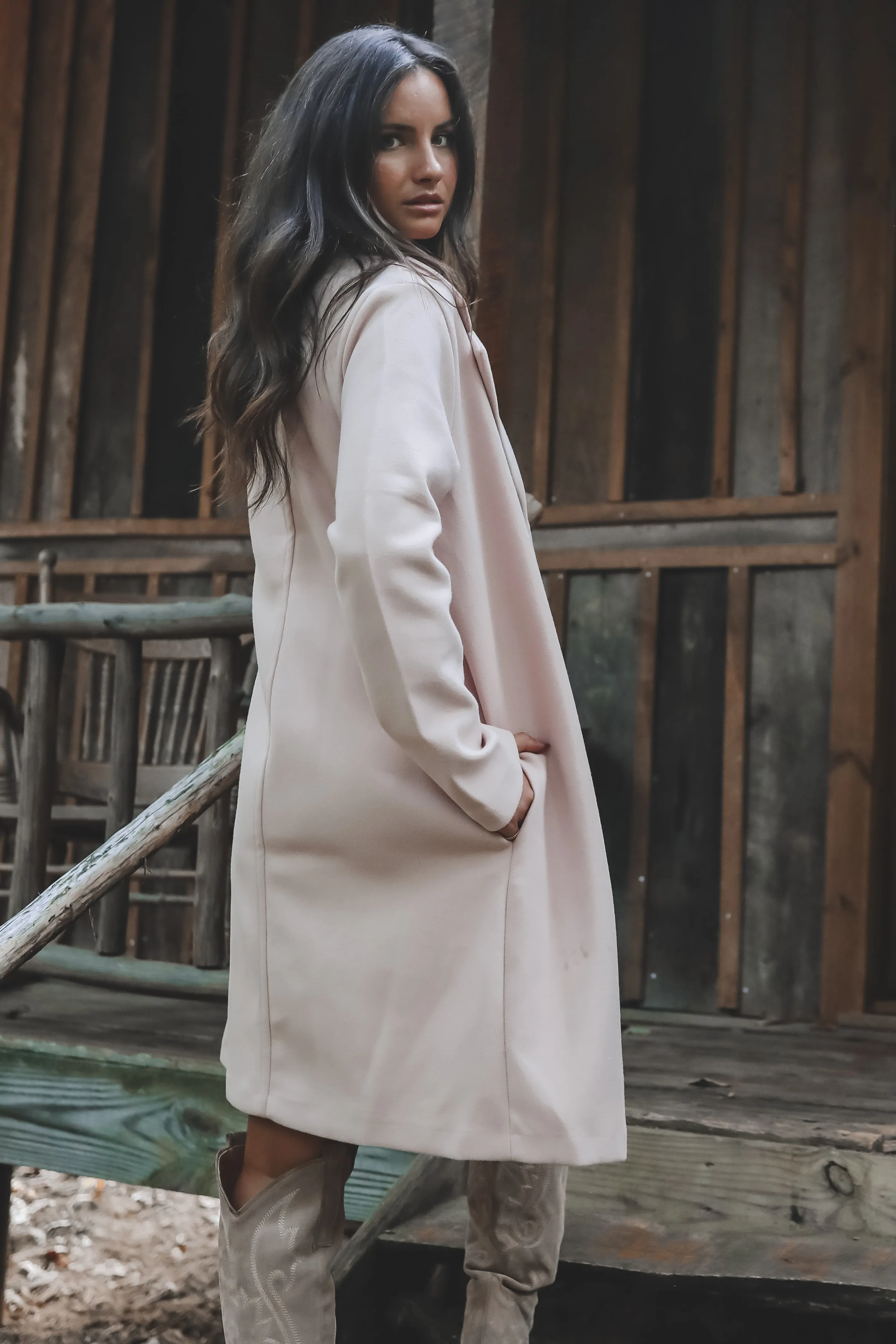 Talk About Feelings Taupe Long Coat