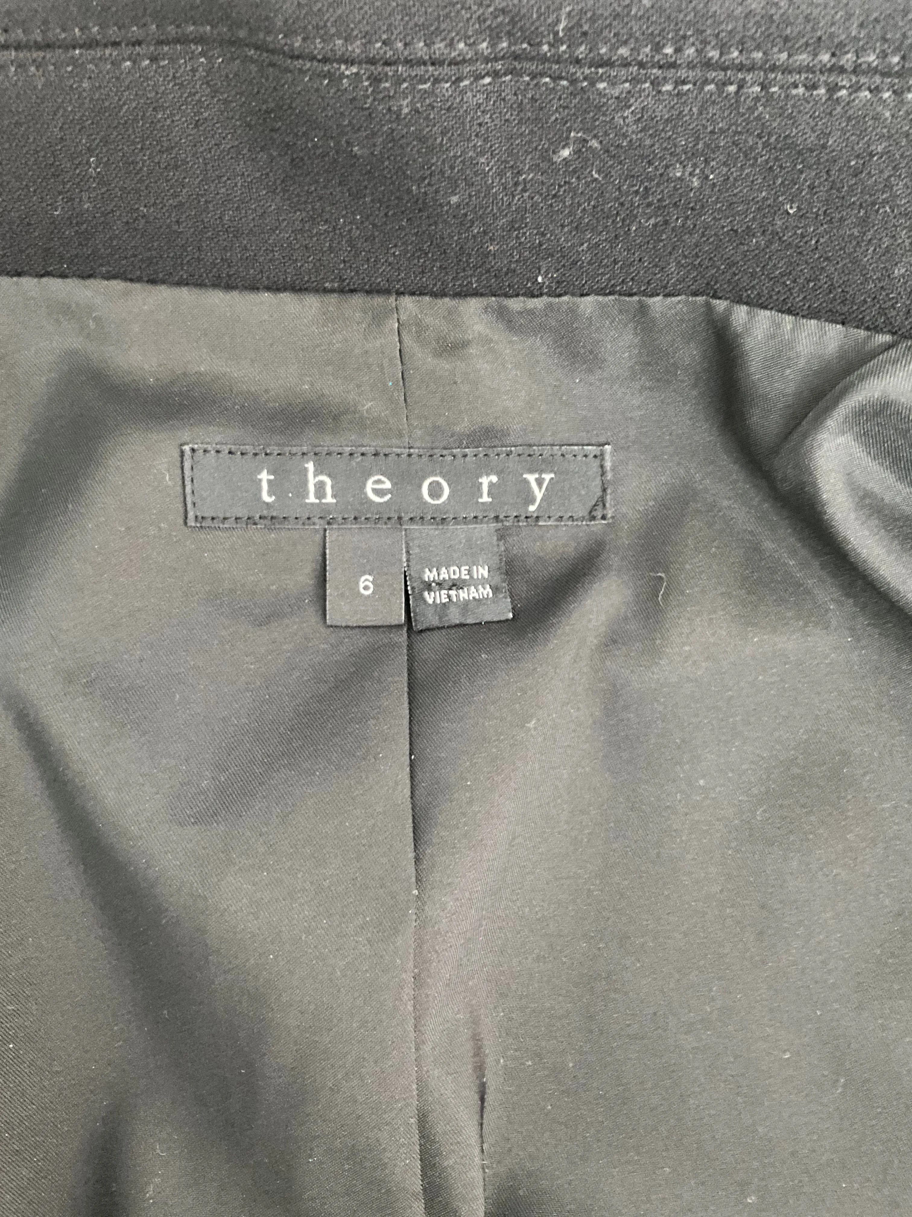 Theory Black Wool Coat Size S