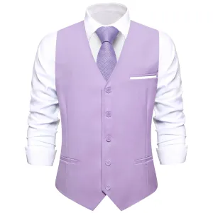 Ties2you Men's Vest Thistle Purple Solid Silk Vest Formal Waistcoat