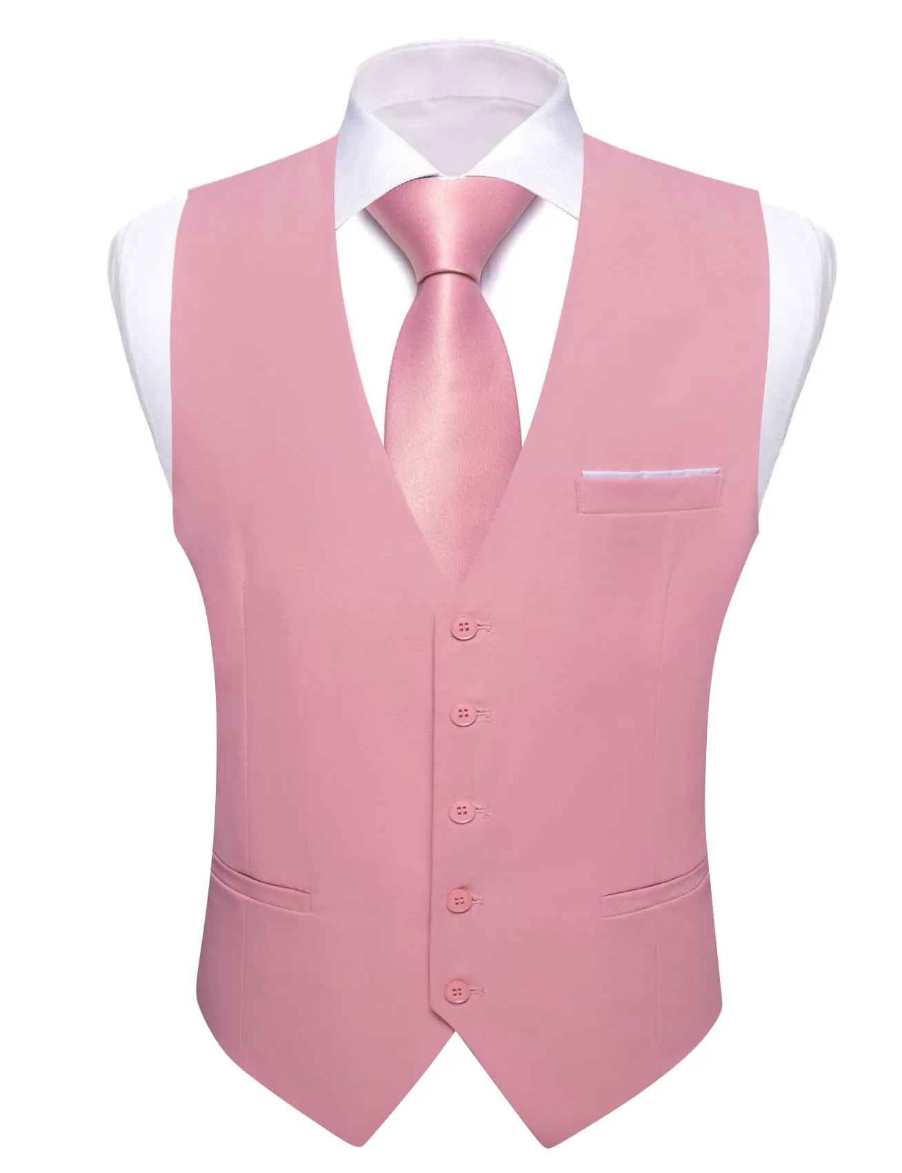 Ties2you Work Vest Mauvelous Pink Solid Button Silk Mens Dress Vest Jacket Fashion