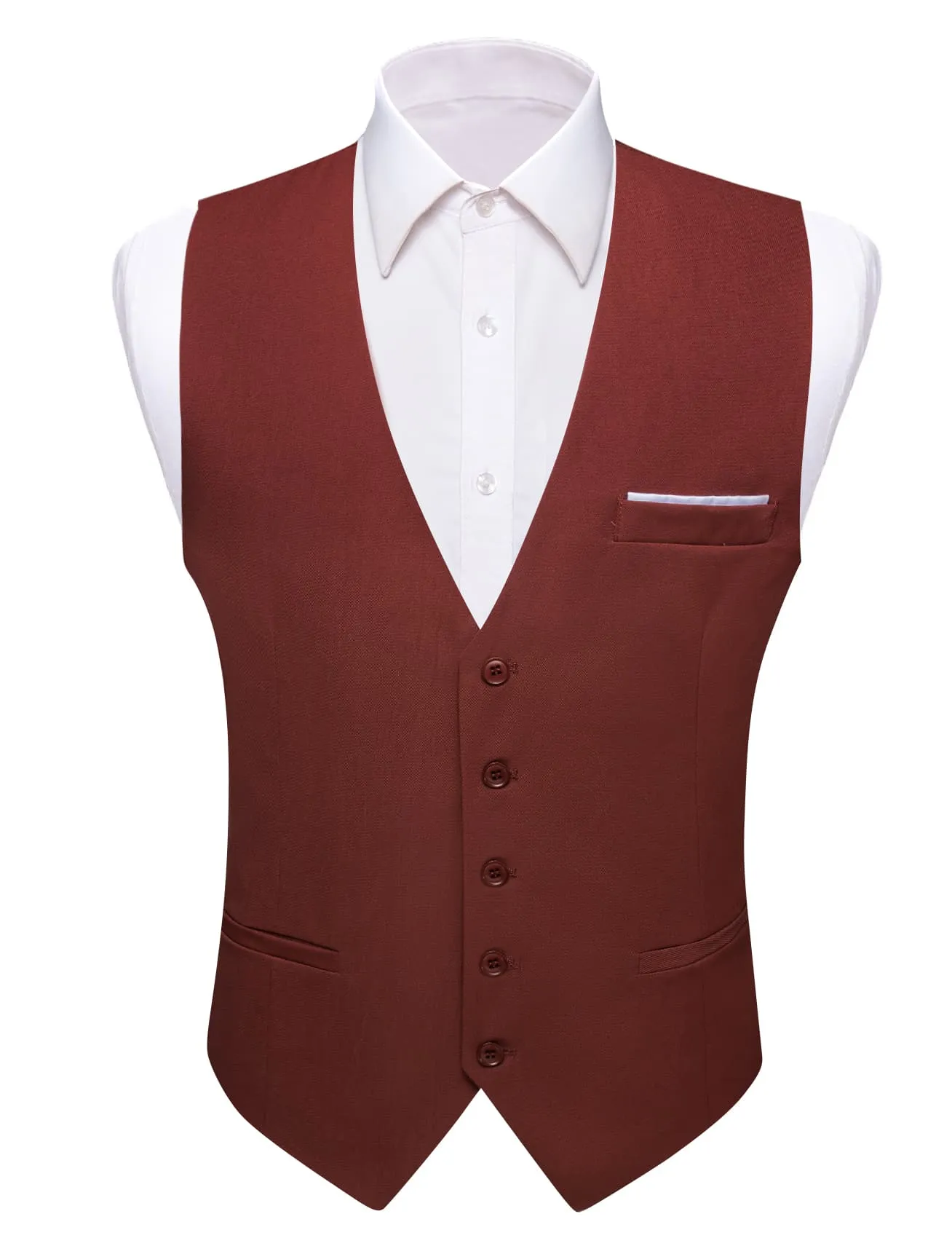 Ties2you Work Vest Wine Red Solid Button Silk Mens Dress Vest Jacket