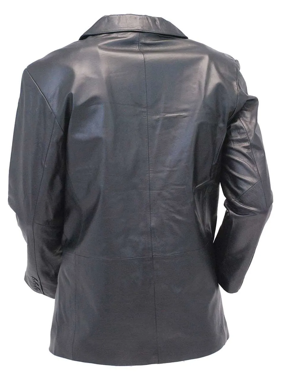 Two Button Lambskin Leather Blazer / Sports Coat #M118K