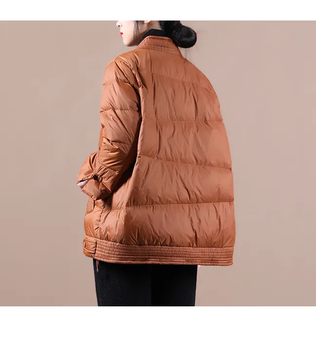 V Neck Women Winter Puffer Coat Jacket Winter Women Down Coat 11008