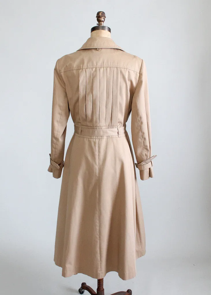 Vintage 1970s Classic Trench Coat with Detachable Hood