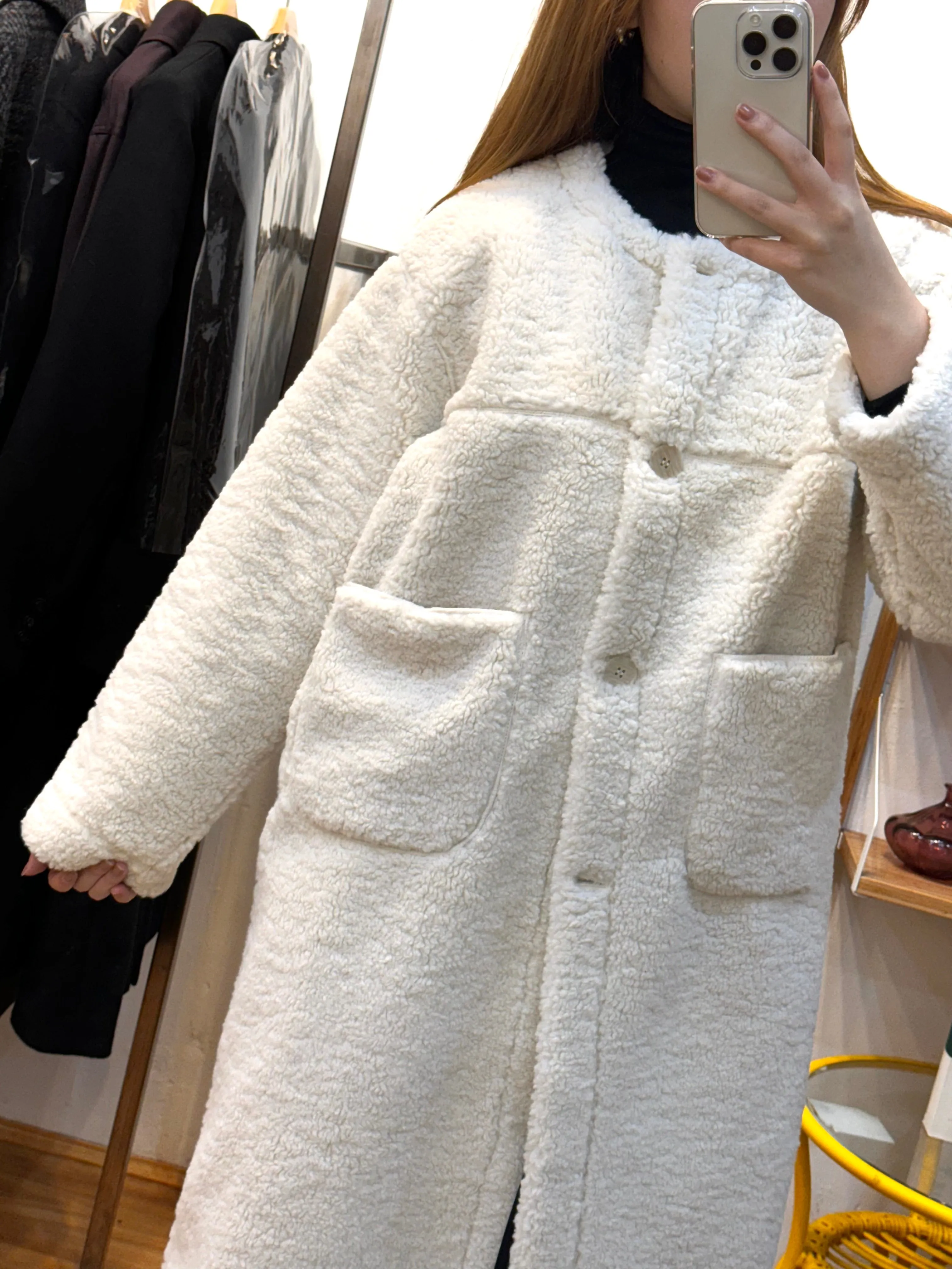 White Eco Fur Coat