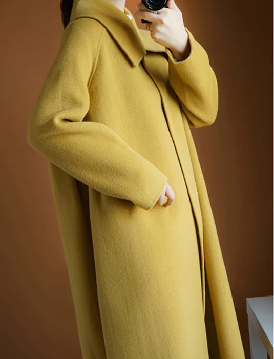 Winter Coat Handmade Long Warm Long Women Wool Coat Jacket/2266