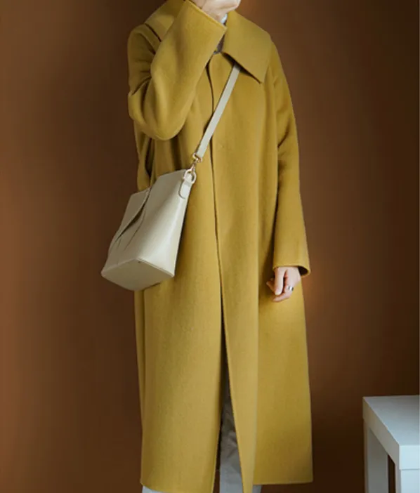 Winter Coat Handmade Long Warm Long Women Wool Coat Jacket/2266