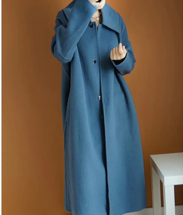 Winter Coat Handmade Long Warm Long Women Wool Coat Jacket/2266