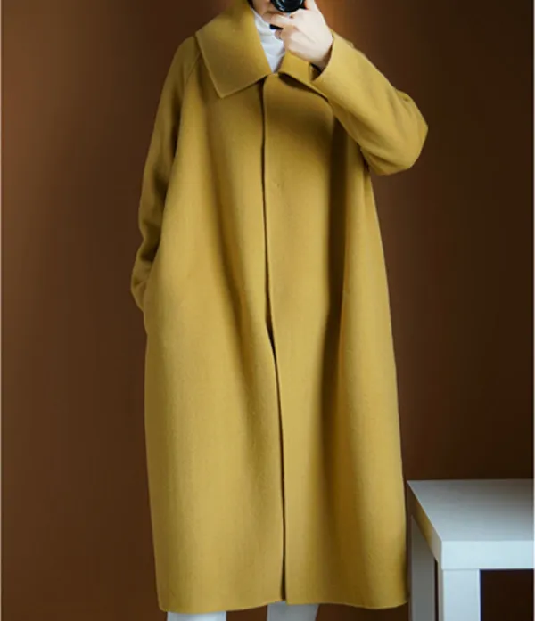 Winter Coat Handmade Long Warm Long Women Wool Coat Jacket/2266