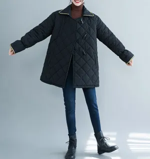 Women Spring Casual Padded Coat Loose Hooded Parka Plus Size Short Coat Jacket