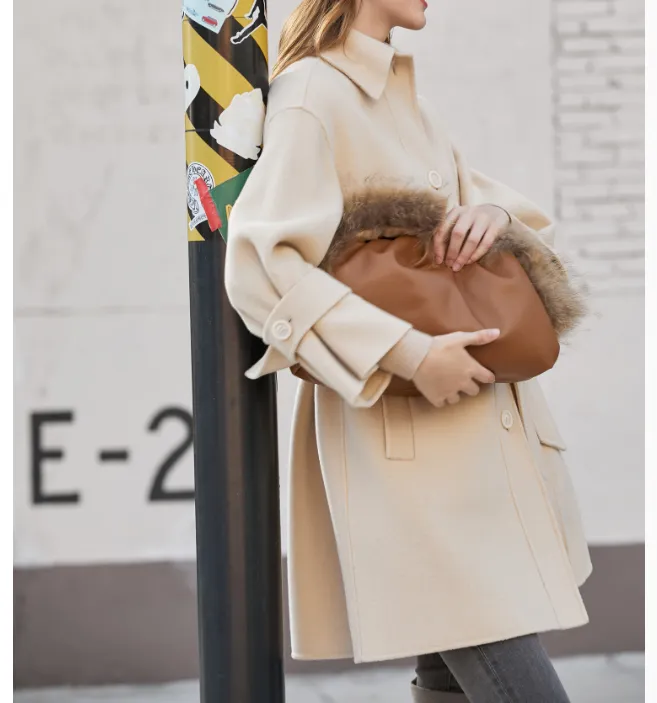 Wool Coat Handmade Long Warm Women Wool Coat Jacket/1133